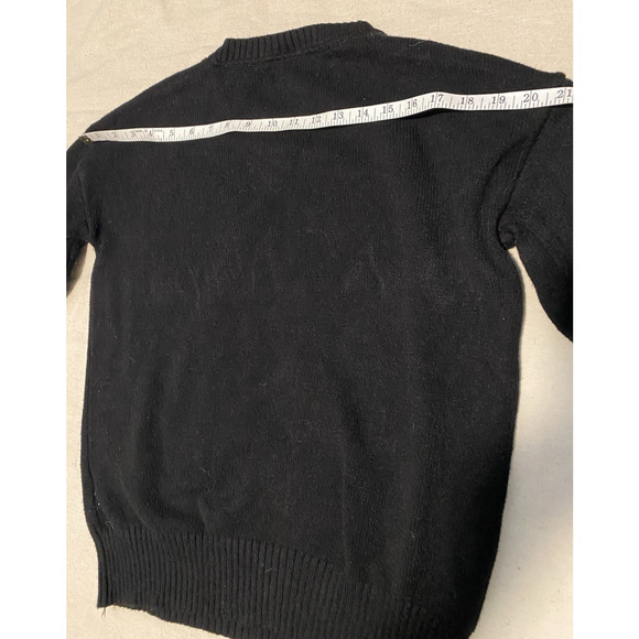 Rae Dunn Black Love Sweater Womens Size Medium Knit Crewneck Pullover Sweater - Picture 10 of 10